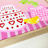 Love Hearts On Pink Stripes